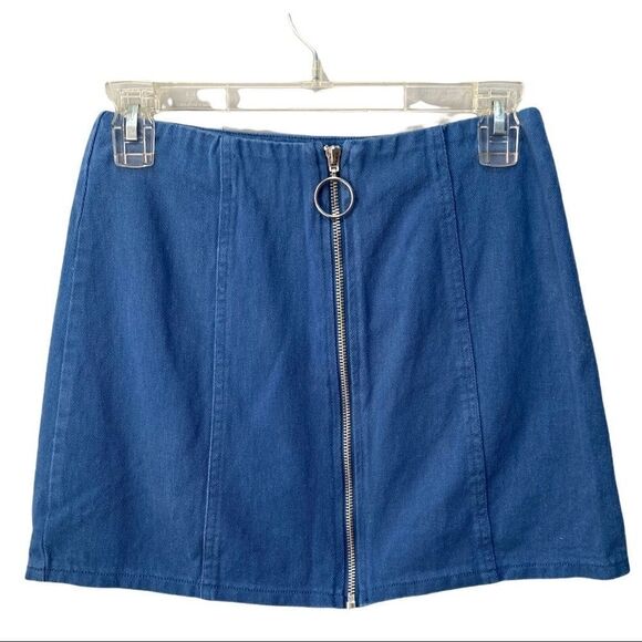 Sz S Chloe & Katie Blue Denim Zip Up Mini Skirt - Picture 2 of 6